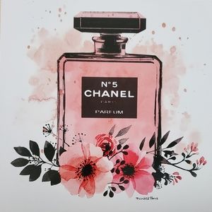 Fairchild Paris Chanel no.5 wall art 10x10 pink c1